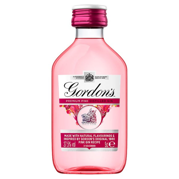 A 50ml bottle of Gordon's pink gin