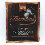 A sachet of Thorntons luxury hot chocolate powder