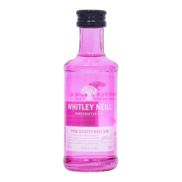 A 50 ml bottle of pink grapefruit Whitley Neill gin