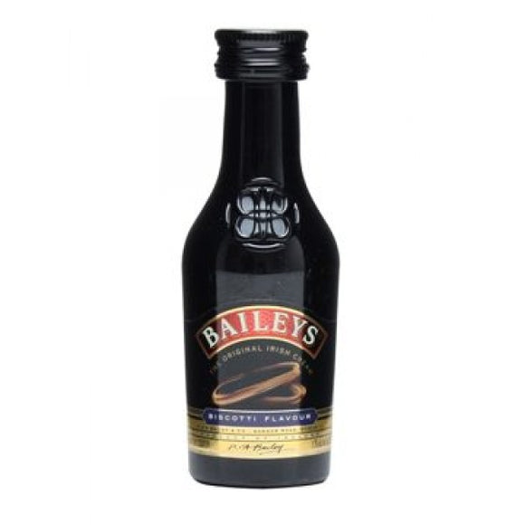A miniature bottle of Baileys coffee flavoured Irish cream 50ml