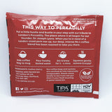 The back of a pack containing a Lyons Perkadilly coffee bag
