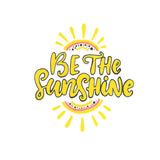 A bright yellow "Be the sunshine" positivity A6 card